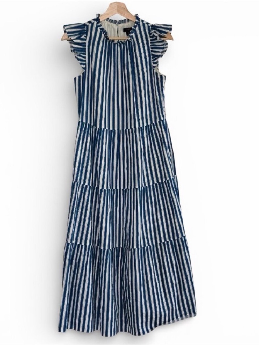 J. Crew Tiered Cotton Dobby Dress Size Medium